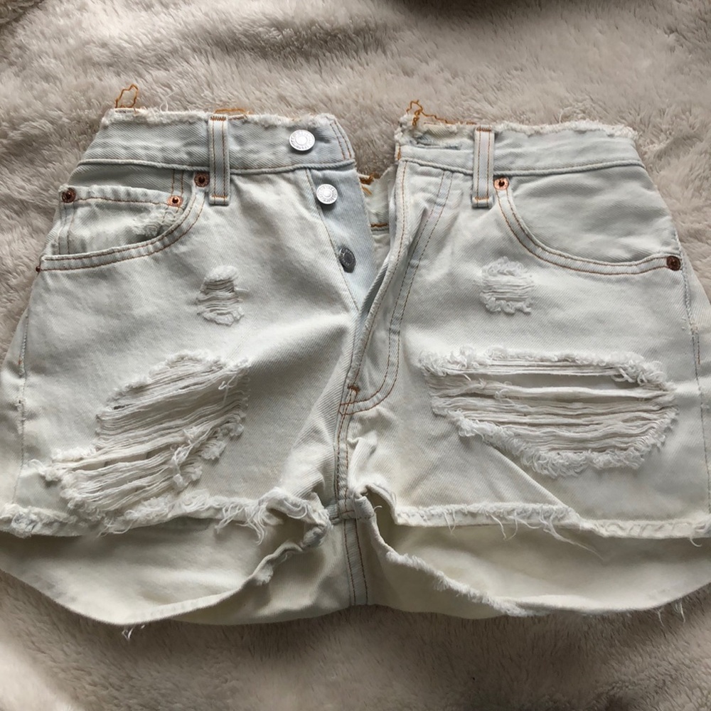High waisted washed out Jean shorts